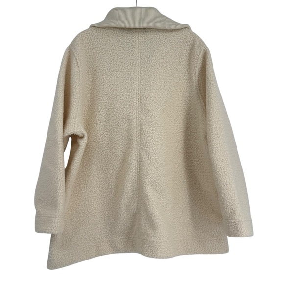 Lands' End Women’s 1/4 Zip Faux Sherpa Fleece Pullover Heavyweight Ivory Size 1X - Picture 2 of 8